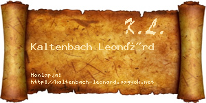 Kaltenbach Leonárd névjegykártya
